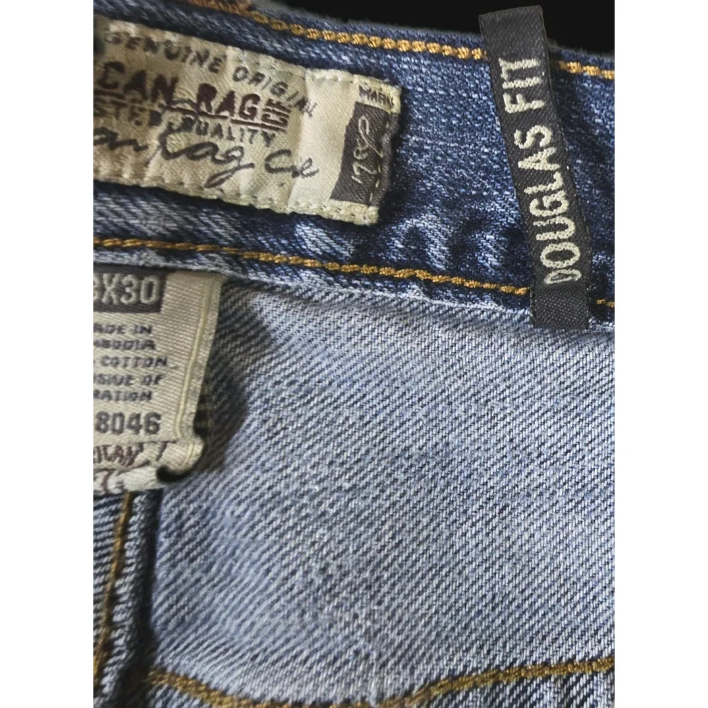 American Rag Low Rise Bootcut Jeans 33x30 Blue Y2K Denim Distressed As Is